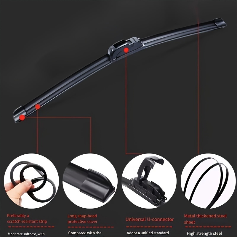 

Upgrade Your Car With 1pc Universal U-shaped Boneless Silent High-definition Durable And Silent Front Wiper, Suitable For All Models