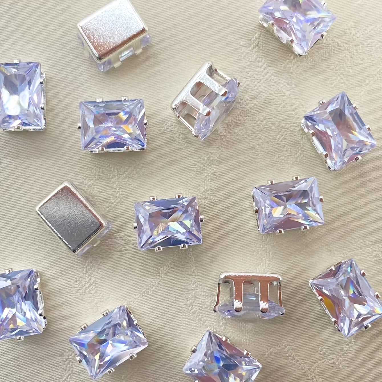 Image of 30pcs Of 5*7mm Zirconia Rhinestone Hand-sewn Drill Clothing Additions Jewelry Decoration Rhinestones