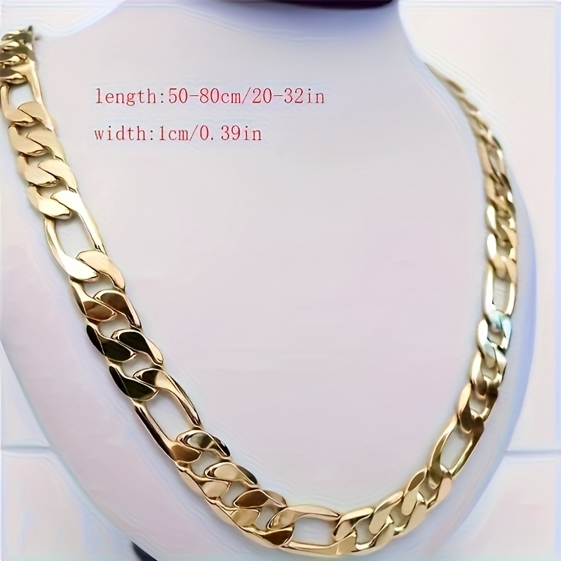 A Stylish 304 Stainless Steel Necklace, Plated with 14K Golden. The Thick Chain Is Suitable for Both Men And Women. This Trendy Golden Accessory Is An Ideal Gift for Any Gender, Especially Perfect for Father's Day Or Mother's Day.