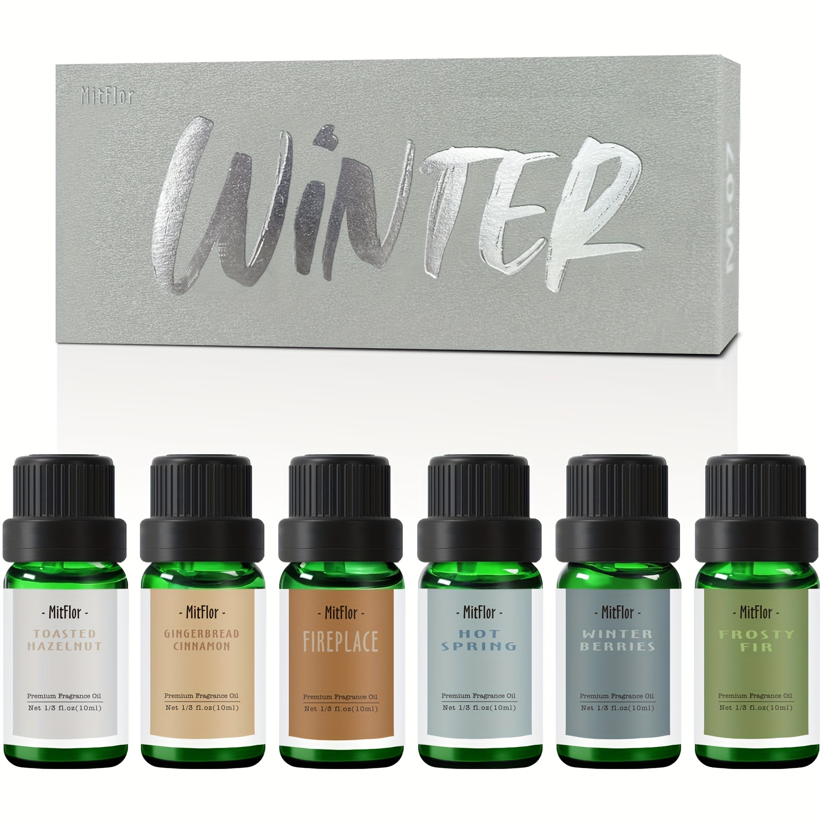 

Fragrance Oils, Mitflor Winter Essential Oils For Home Diffusers, Candle Making Scents, Premium Holiday Aromatherapy Gift Set, 6 X10ml-winter Berries, Gingerbread Cinnamon, Fireplace & More