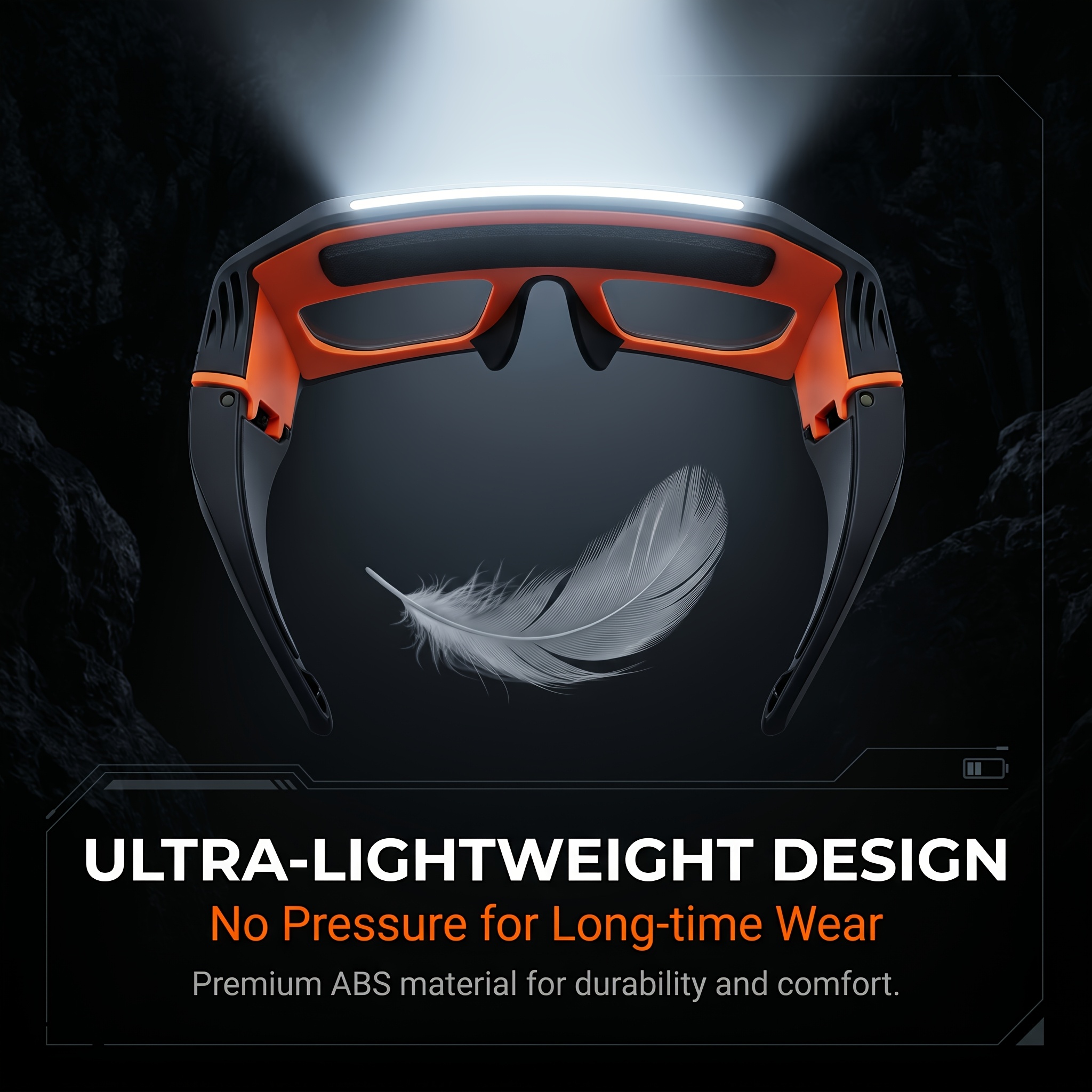 Head-mounted Multi-functional Headlamp, Featuring a New Type of Polymer Lithium Battery and a Protective Eyewear Design, with 3 Lighting Modes. It Is Portable and Convenient, Does Not Interfere with Work. Head-mounted Cycling Headlamp