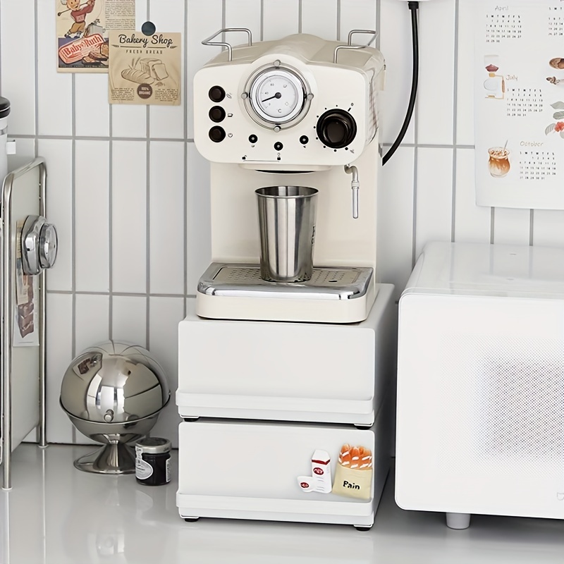 Set Metal Countertop Storage Box with Drawer Coffee Machine Stand, Tea  Bag and Coffee Pod Organizer for Kitchen - Main Image