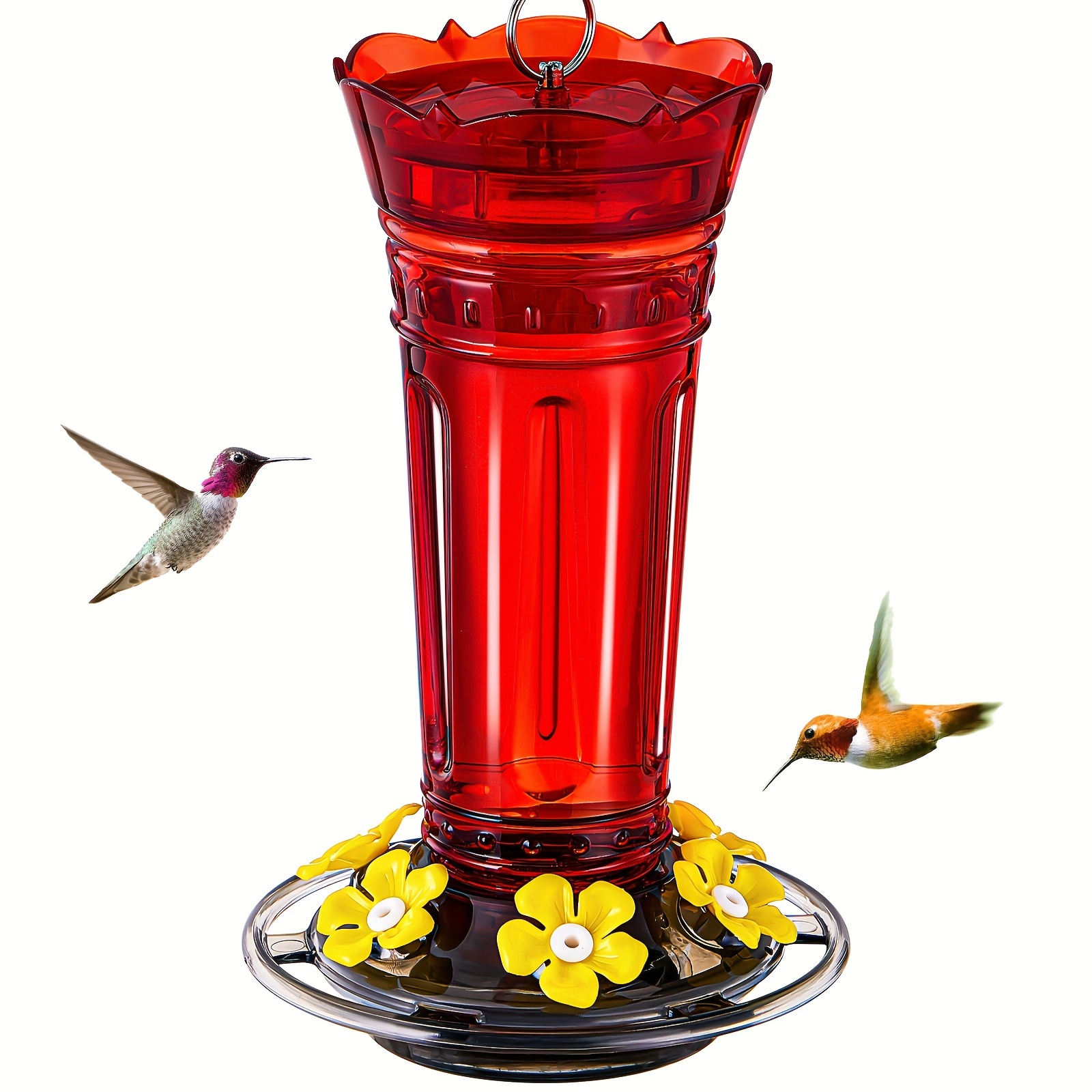 

Hummingbird Feeder With Perch - Plastic, No Electricity Or Battery Needed, Ideal For Hummingbirds - Durable Outdoor Bird Feeding Station