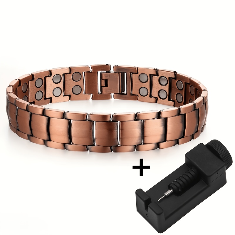 TEMU Men's Magnetic Bracelet Adjustable Size Tool, For Men's Gifts, Elegant Pure Bracelet, Magnetic Wrist Ornament, , Fashion Accessory, Neutral