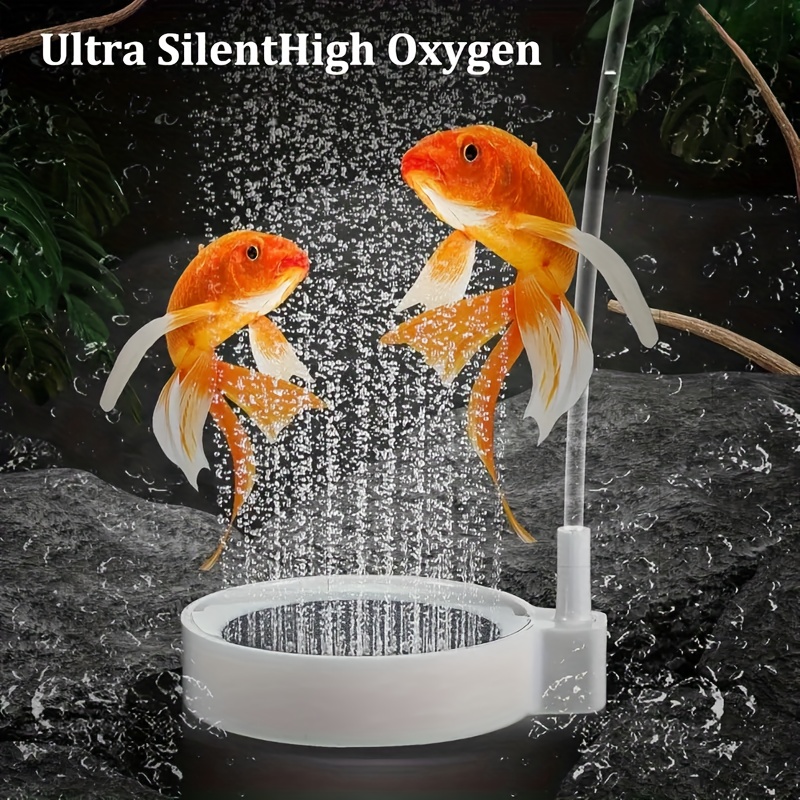 Super Silent Aquarium Air Stone Diffuser Kit - Quiet Fish Tank Bubbler System with Air -Compatible Tube/Valve Connectors, Check Valve & Disc Accessories (No Included) for Betta Fish, Goldfish, Nano/Small Aquariums - Easy Setup