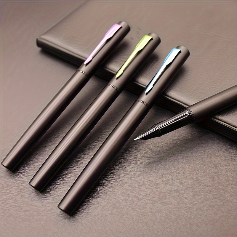 stilou elegant negru cu nisip, penit fin de 0.38mm - ideal pentru semnături de afaceri & scriere școlară, stilou de birou metalic reîncărcabil, alegerea perfectă pentru cadou (cerneală neinclusă) Detaliile articolului 2