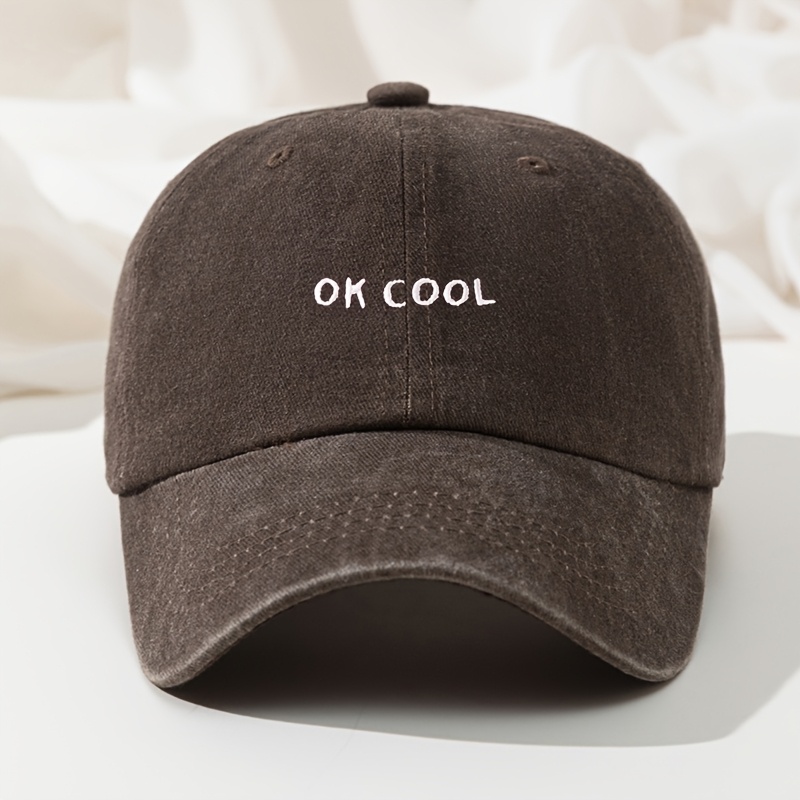 Embroidered Baseball Cap, Vintage Washed Casual Adjustable High-quality Dad Hat, Unisex Versatile Hip-hop Trucker Fishing Cap