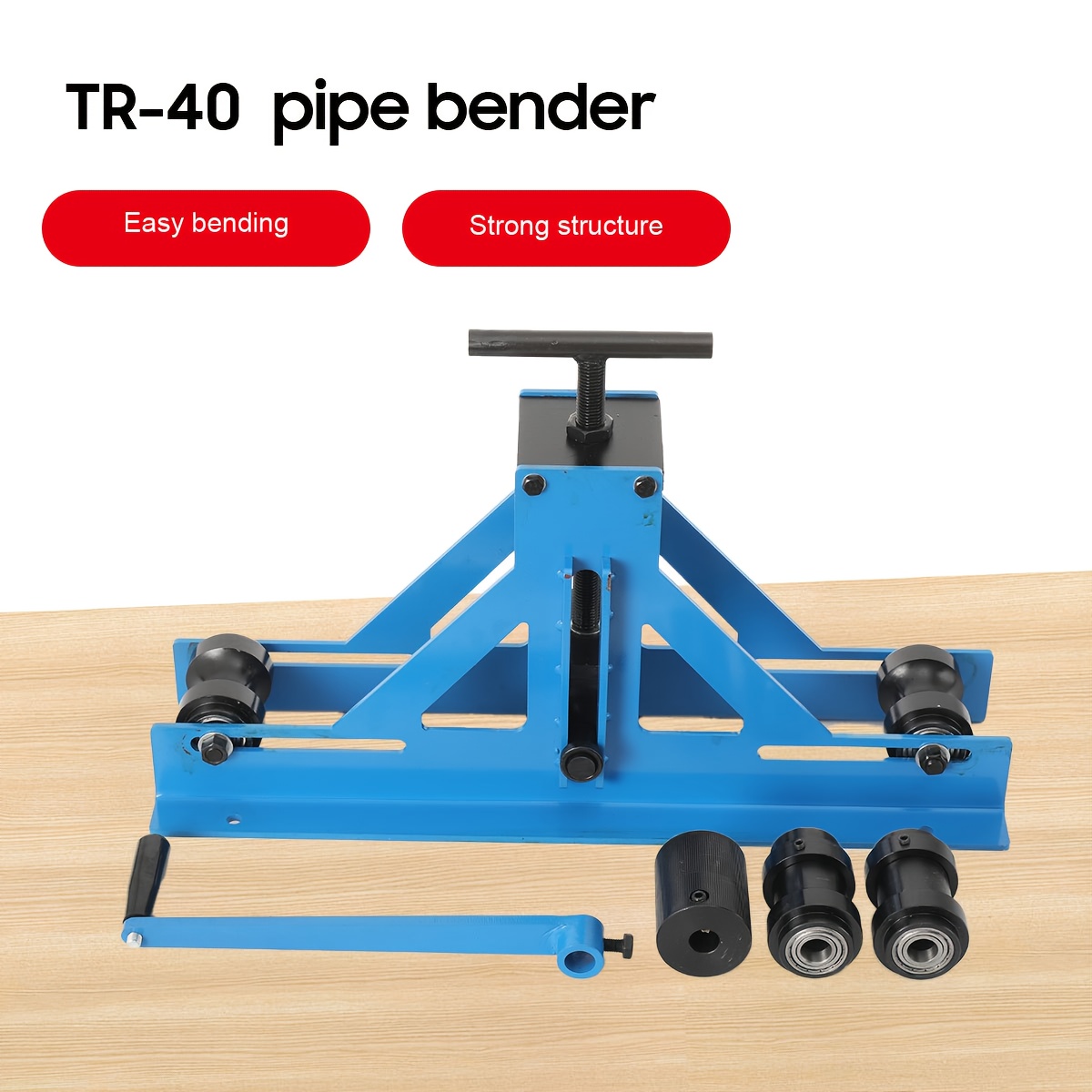 Image of Tube Roller Bender, Manual Tube Pipe Roller Bender, Tubing Rolling Bender Tr-40 With Multiple Passes Square Tubes Mild Steel And, Manual Square And Rectangular Tube Bender