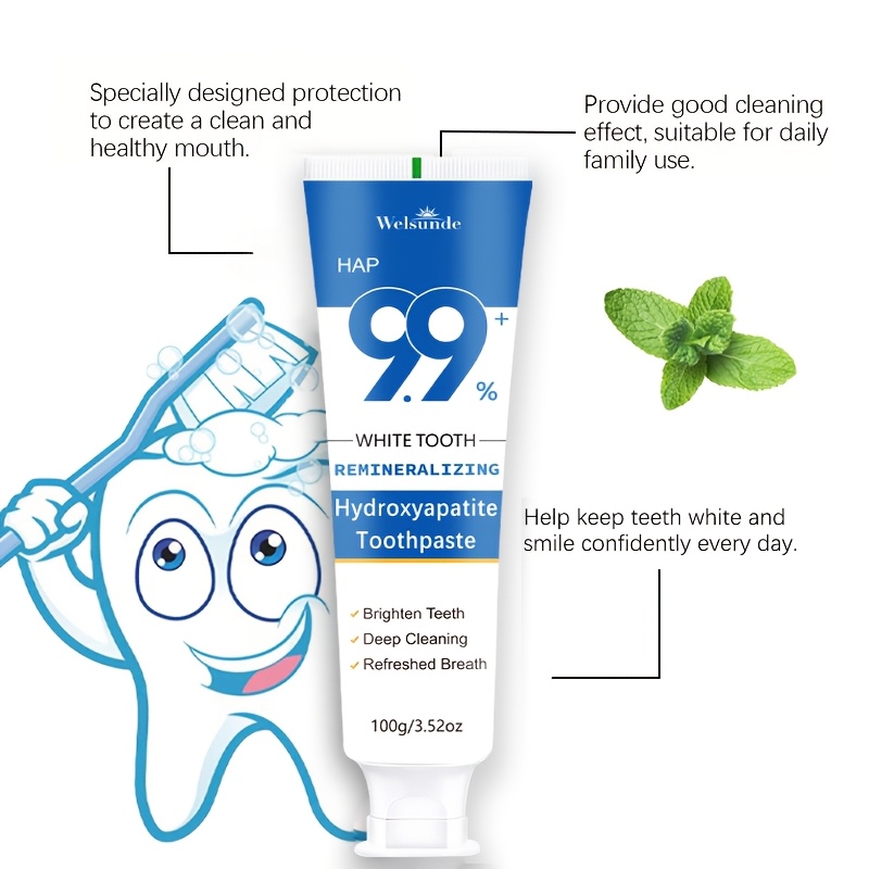 4 Packs Remineralizing Toothpaste, Effect & Deep Cleaning, Polishing & Brightening Teeth, Mint Flavor Helps Keep Breath Fresh, Plaque, Hypoallergenic for Sensitive Teeth, Oral Health & Hygiene, Travel-100g*4, for Everyone Use