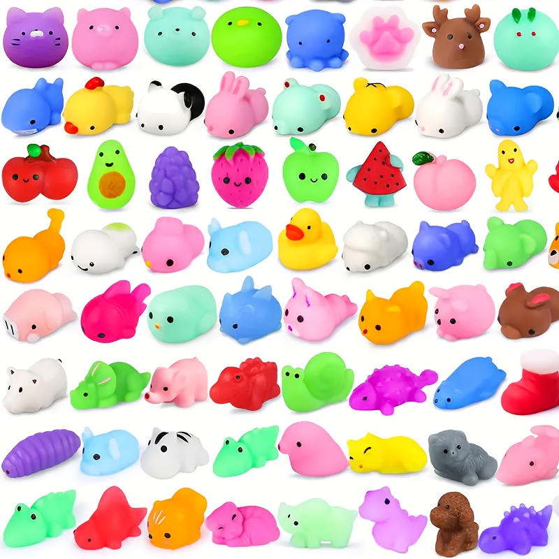 24 50pcs of mochi   cute toy bulk set mixed colors kawaii mini squishies toys party gifts mini   items suitable for party gifts cat toys christmas   bag fillers