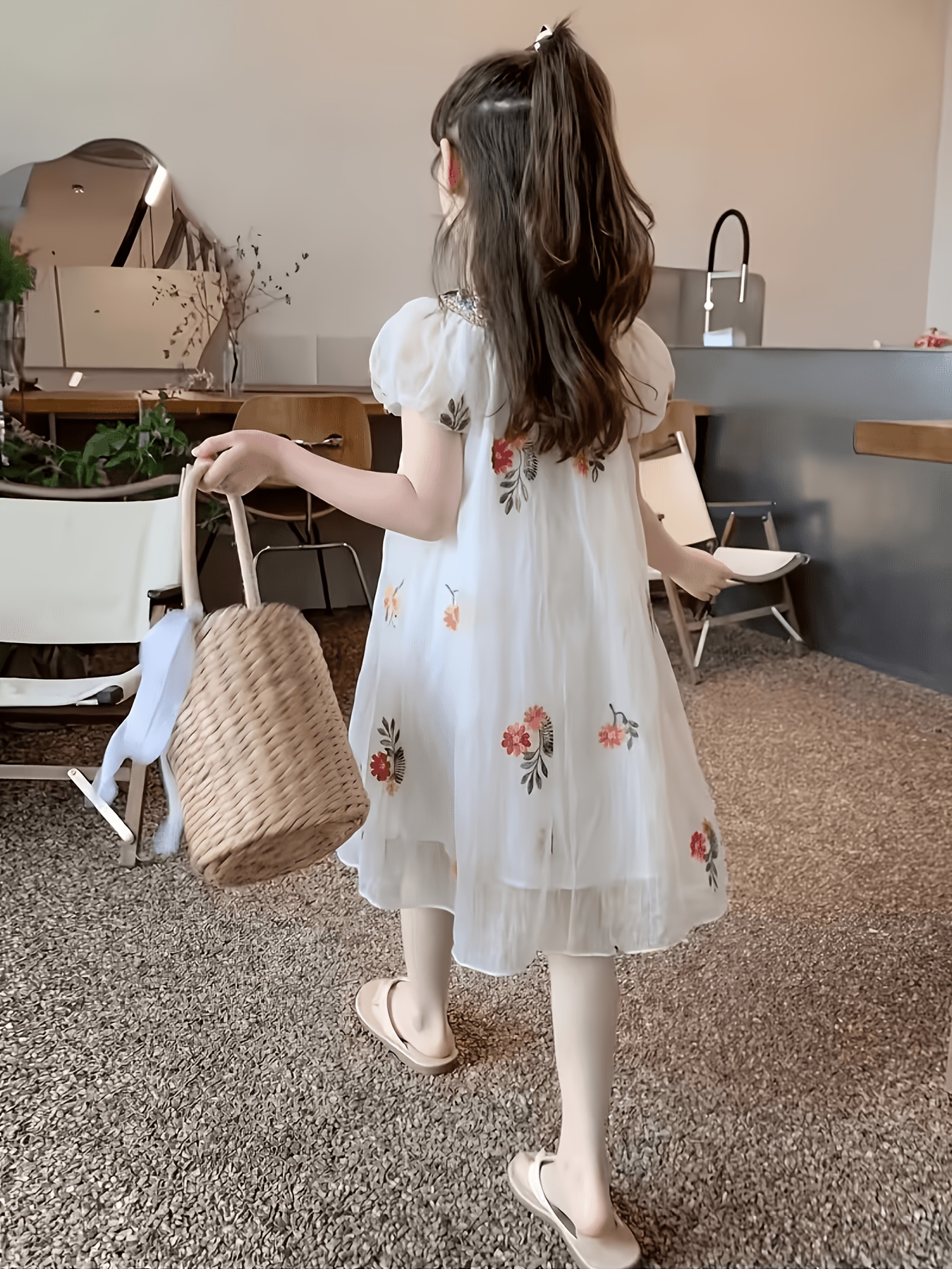 medium large girls outdoor casual summer embroidered - Temu France