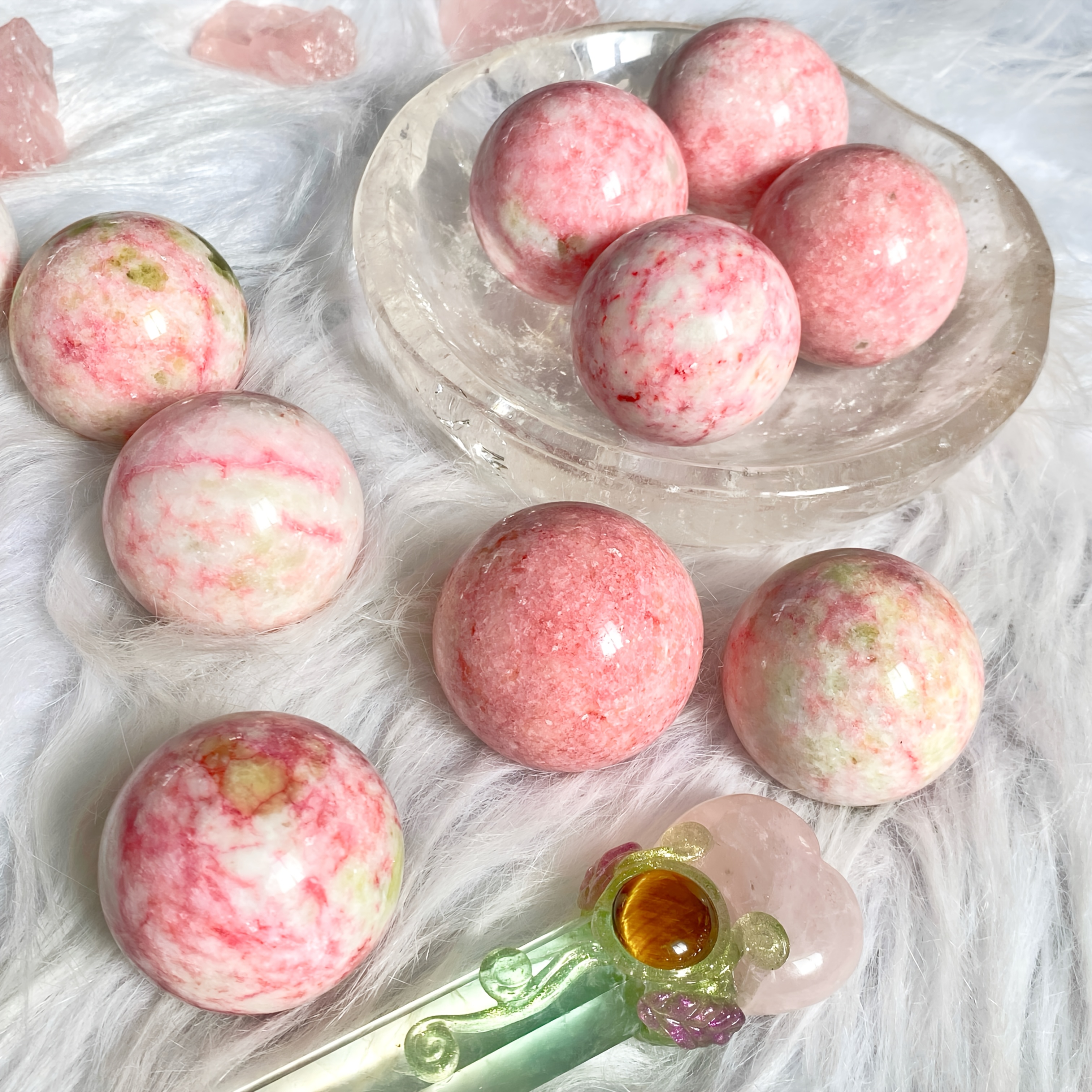 Natural Zoisite Sphere for Home Office Decor