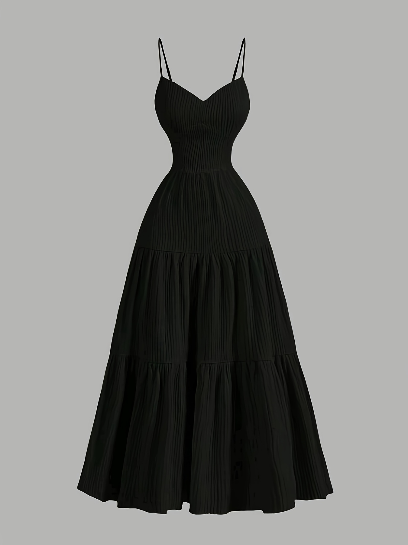 black inner dress Black Halter Maxi Dress — Cross-Back & High Slit main image 0