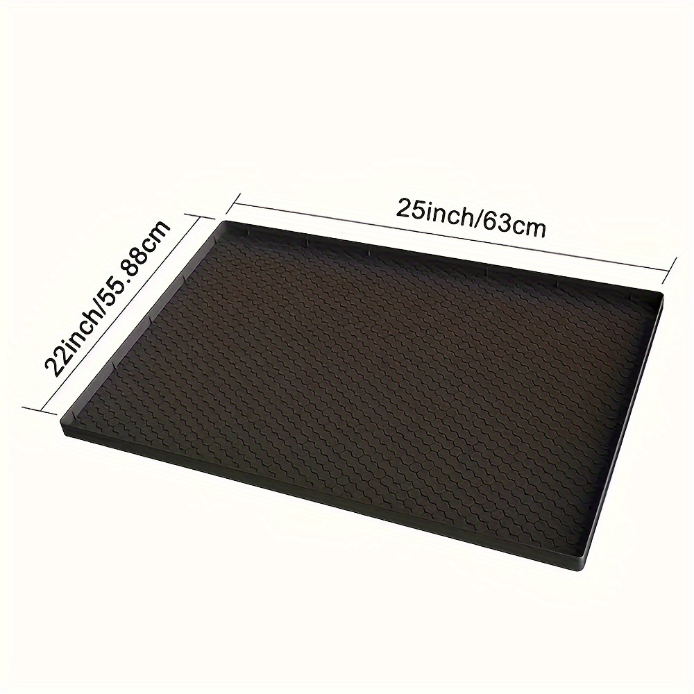 Plaid Pattern Silicone Kitchen Sink Mat, Waterproof Polished Plastic Under Sink Mat for Kitchen and Laundry Cabinets, Oil Resistant Bathroom Cabinet Mat Protects Drips And Leaks