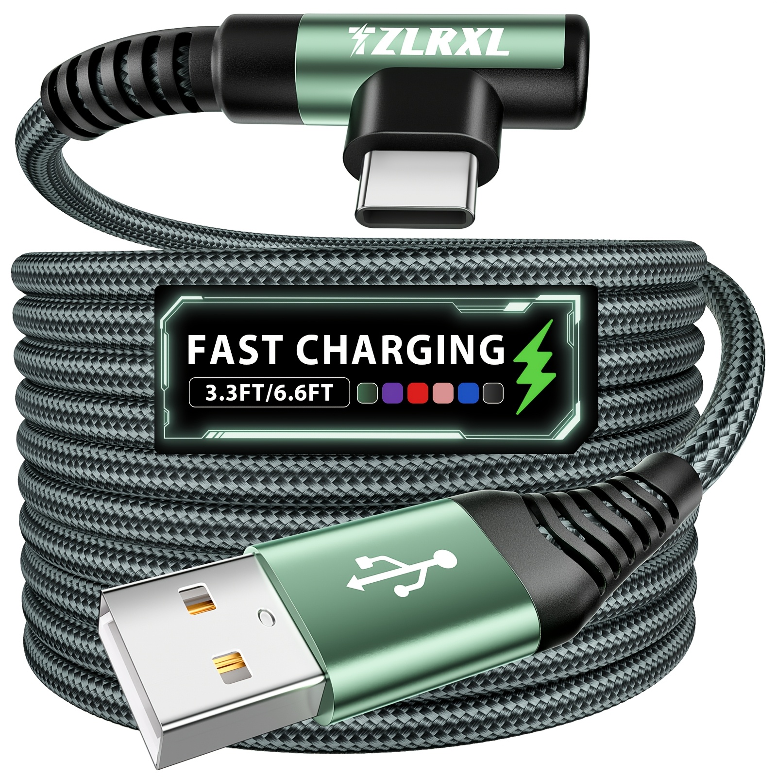type c fast charging right angle usb to usb c cable braided usb c charging cable for samsung for iphone for huawei and more smartphone tablet laptop