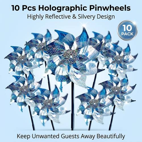 1 juego de 10 piezas de campanillas giratorias reflectantes, que utilizan , y para disuadir a . ideal para jardines, terrazas y agrícolas, son artículos decorativos funcionales para espacios .