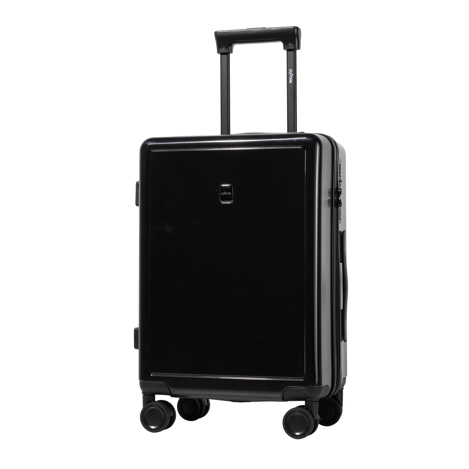 Image of 20-inch Pc Hard Shell Carry-on Suitcase With Combination Lock & Cup Holder - Lightweight Airline Approved Travel Luggage, 360° Wheels, Telescopic Handle, Options (bright /shallow / ///)