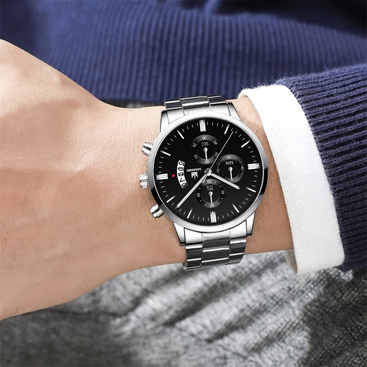 Men's 3 Stylish Watch Set with Matching Accessories, Gift Ready