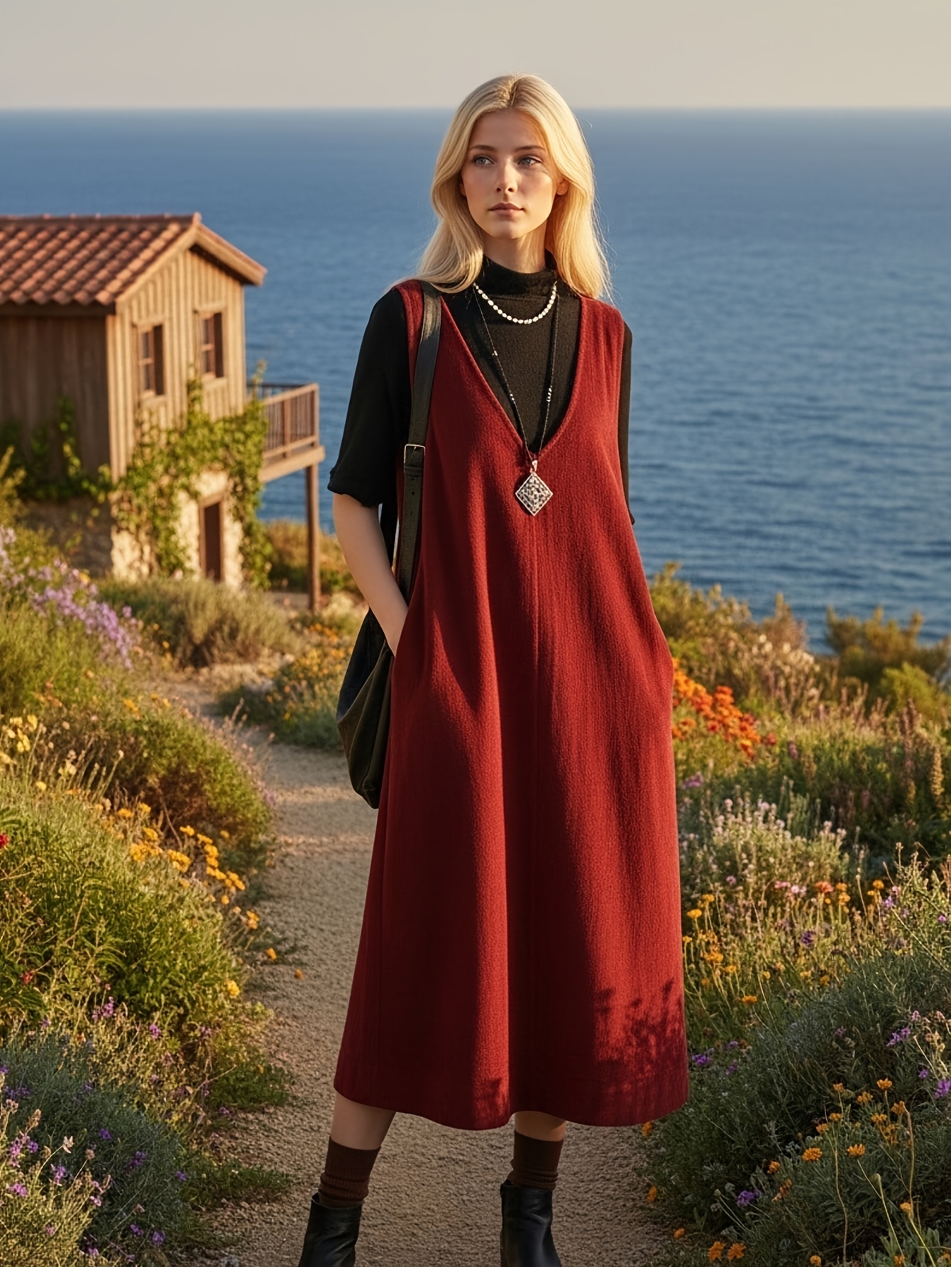 white christmas dresses Summer Dress Casual Women's Sleeveless Midi Dress Pleated Long Layered main image 1