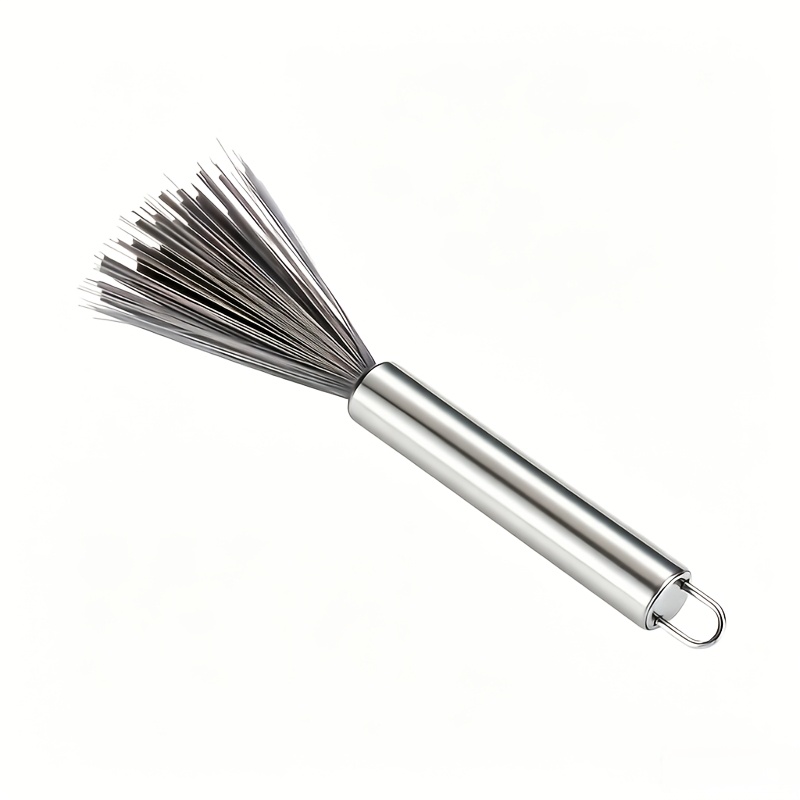 1pc Multi-functional Long-handled Wall-mounted Cleaning Brush, Stainless Steel Material - Suitable For Living Room, Bedroom, Bathroom, Kitchen And Furniture