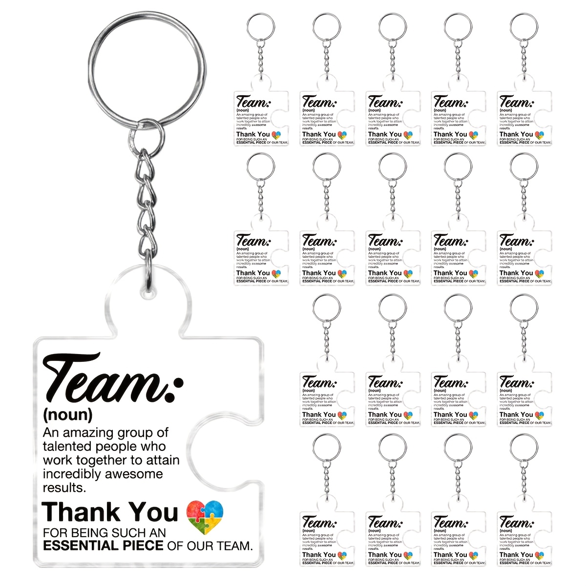 TEMU Set Of 18 Team Appreciation Gifts For Coworkers Bulk, Employee Appreciation Gifts Thank You Keychain For Team Staff Teachers Volunteer, Teamwork