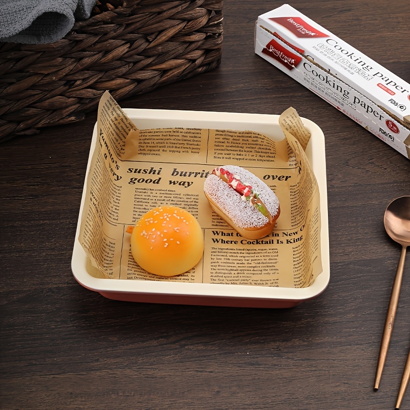 5 metre roll of retro newspaper pattern silicone oil paper non stick high temperature resistant baking tray oil paper bread paper   cut to any size Product details 0
