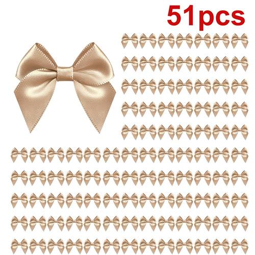 51pcs bows for gift wrapping 2 75 satin ribbon bows with double sided tape small bows for crafts bow decor mini bows decorations for party baby shower birthday wedding
