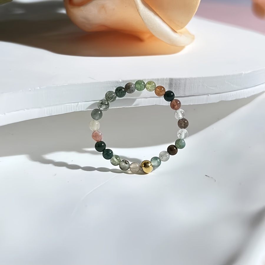 Image of Adjustable Handmade Beaded Stretch Ring For Women - 2mm Natural Stone, , Ideal For Daily Wear, Parties, And Special Occasions