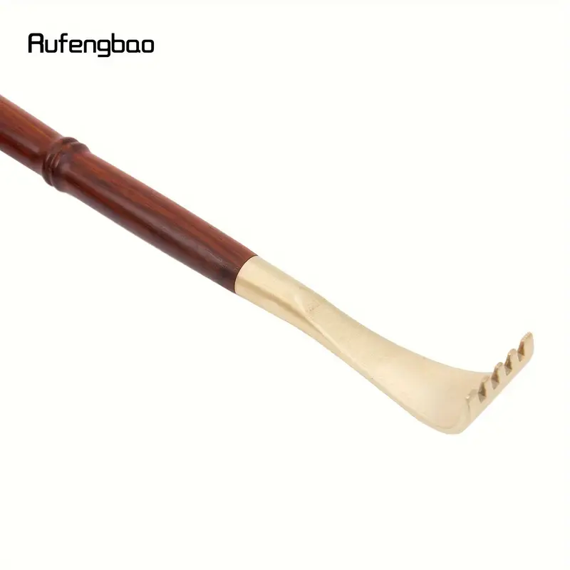wooden scratcher back massager ergonomic handle with blue ribbon smooth curved design for reach areas durable red golden for personal use tool selfmassage aid elegant personal care polished wood durable wood craft wood home relaxation Product details 7