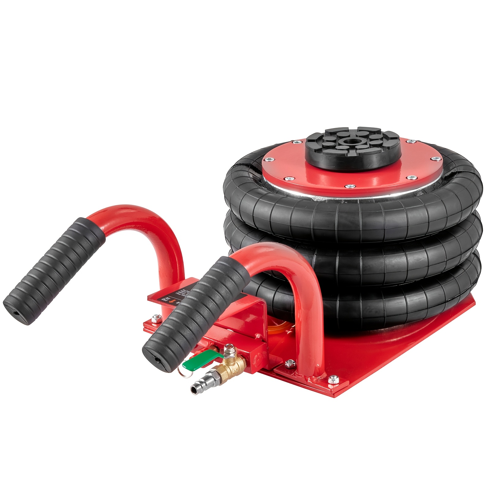 TEMU Heavy-duty 3 Ton Alloy Steel - 6600 Lbs Capacity, , 17.7" Lift, -5s, With Side Handles & 6 Steel Pipes For Vehicle Use - Red, Happybuy