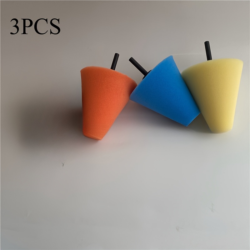 TEMU Ensemble de 3 éponges de polissage à 3 roues, système de polissage polyvalent | Kit d'applicateur de mousse compatible avec les perceuses