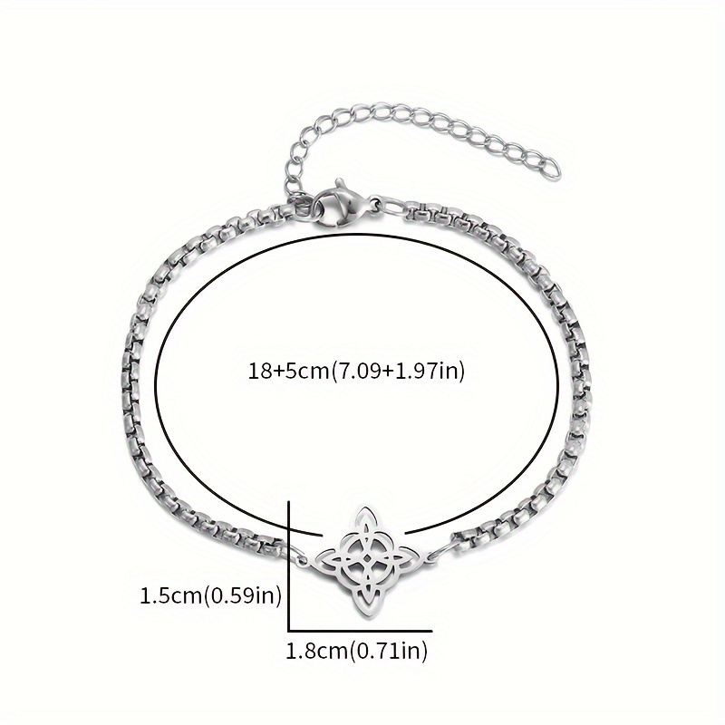 304 Stainless Steel Witch Knot Bracelet, Irish Lucky Amulet