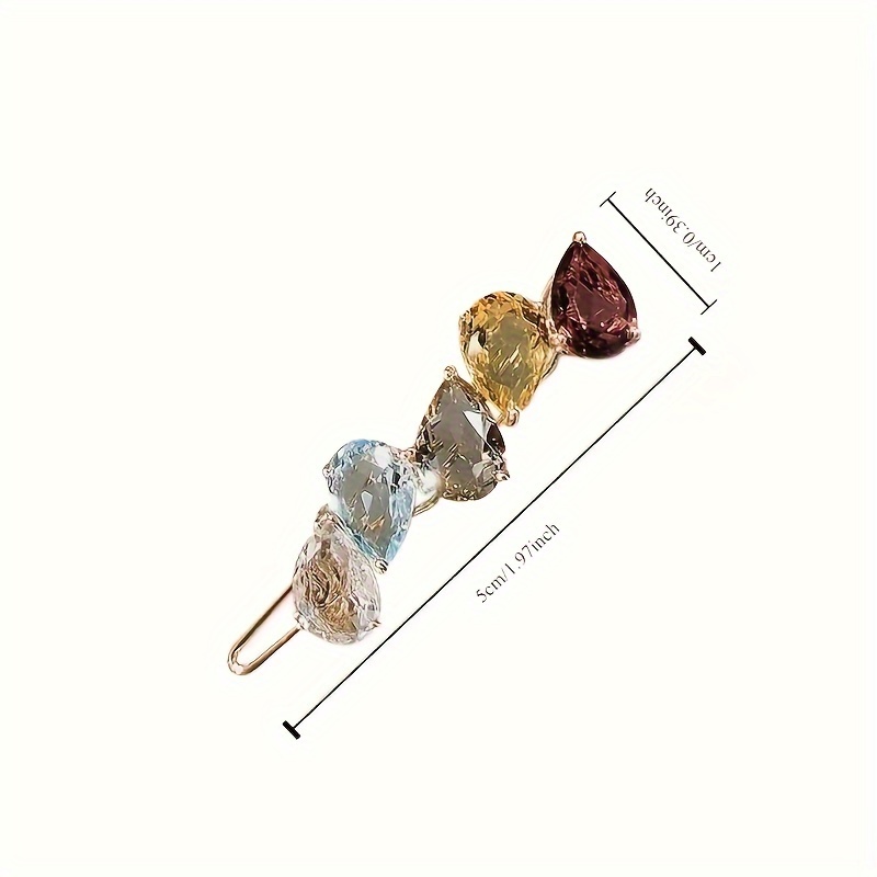 HAIR CLIP.  Elegant Gold and Multicolor Gemston Amazon.com : Uonlytech Rhinestone Crystal Hair Clip Elegant  main image 3