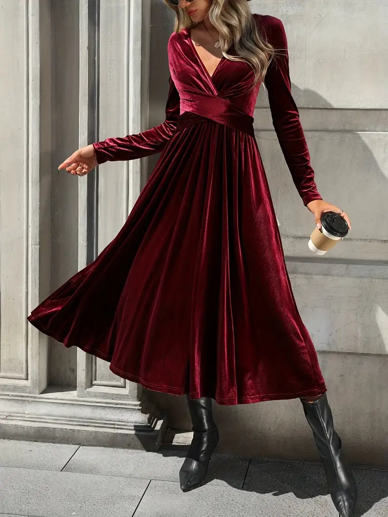 elegant long velvet dress Navy Velvet Dress - Trumpet Maxi Dress - Flutter Sleeve Dress