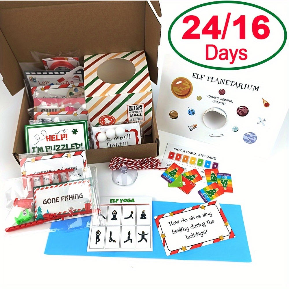 

Bgodpn 16/24 Elf Kit, Christmas 16/24-day , No Required, Home & Kitchen Activity Party Supplies, Decorations