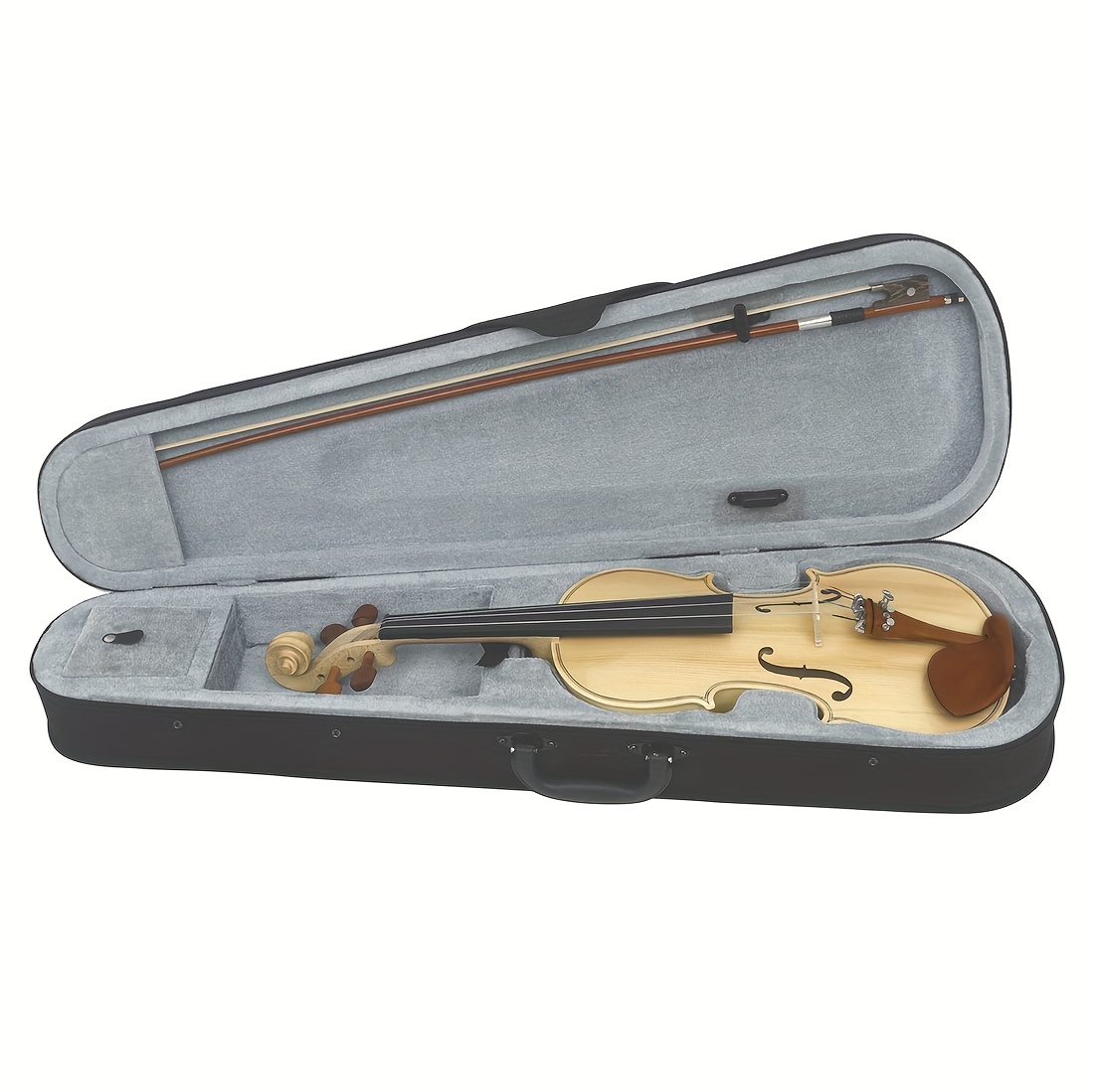 Violín Astonvilla AV-340 Tamaño 4/4 con Parte Superior de Abeto y Lados de Arce, Diapasón de Ébano, Acabado Mejorado con Aceite, Estuche Triangular - Instrumento Acústico Profesional Color Beige Claro para Violinistas, Regalos para Violinistas, Instrumento Musical Elegante, Diseño Clásico de Violín, Construcción Duradera en Madera