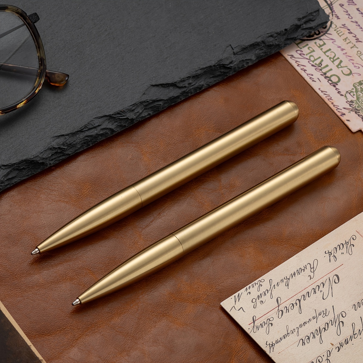 

Huashilai Luxury Brass Ballpoint Pen - Ergonomic Design, Medium Point, Twist Closure - Perfect For Daily Office Use & Gift