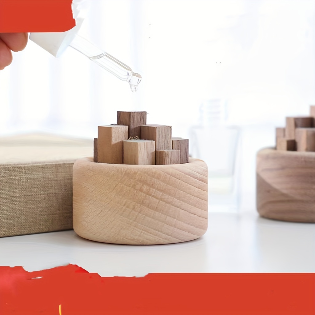 

Aromatherapy Wood Diffuser Set With Natural Beech And Walnut Blocks For Home And Car Essential Oil Fragrance Dispersion - Elegant Wooden Scent Diffuser Decor