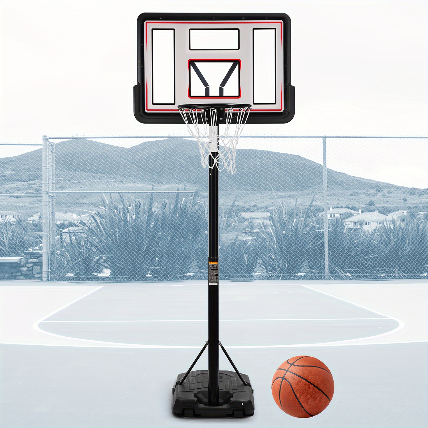 Panier de basket-ball portable avec système de panier de basket-ball à  hauteur réglable avec grand panneau arrière intérieur extérieur