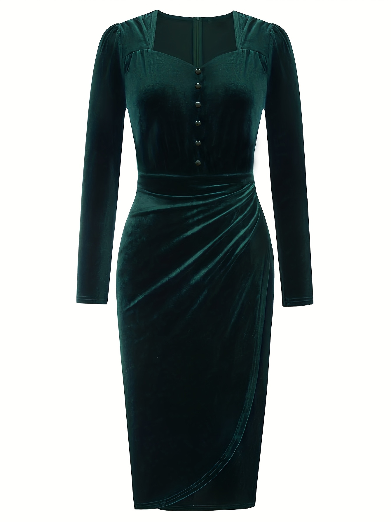 green velvet dress sold on Temu United States