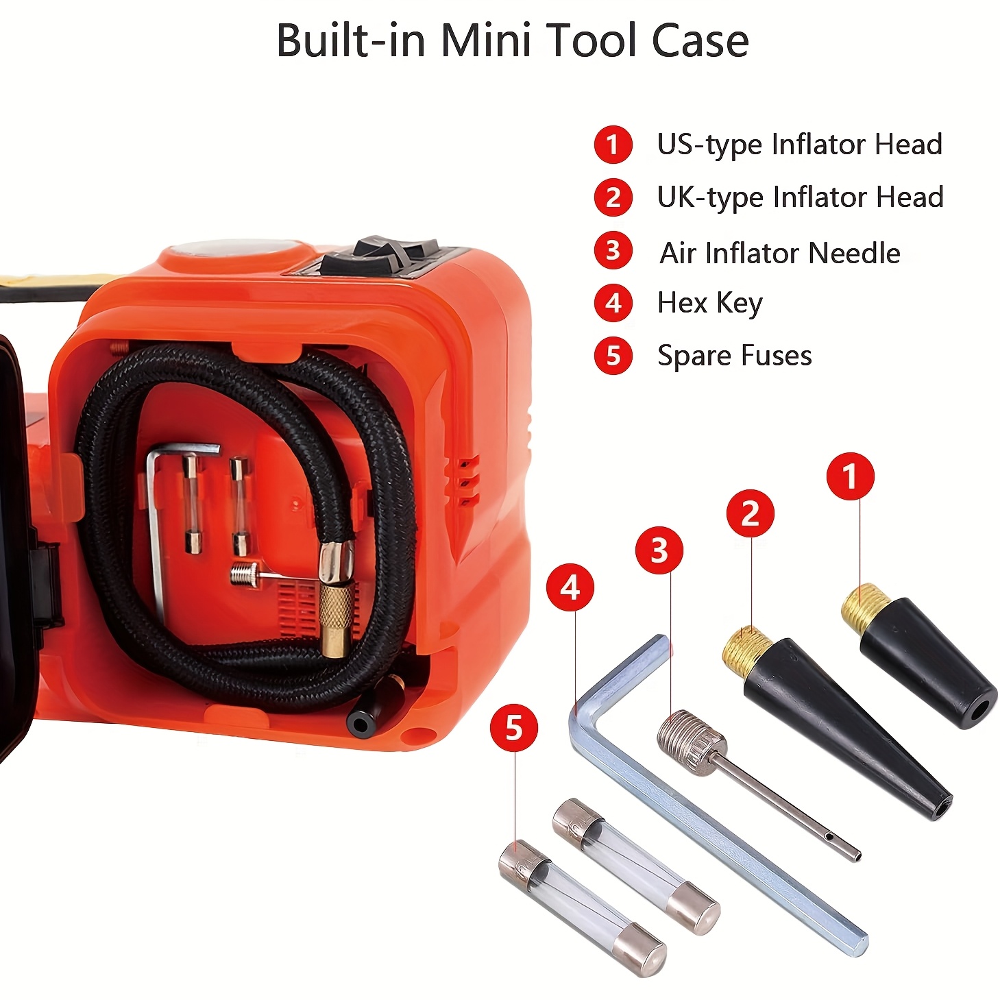  electric car jack 5ton 12v kit car jack hydraulic lifting range 6 1 17 7 inch with inflator electric jack for car suv sedan mpv change tires garage repair emergency kit Product details 5