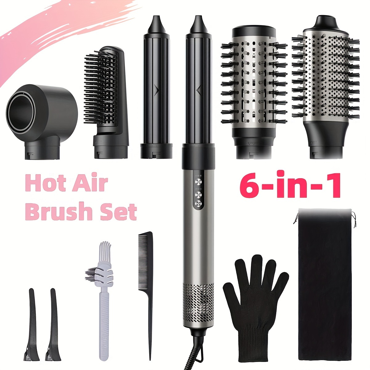 

Hair Dryer Brush & 6 In 1 Hair Styler, 110, 000 Rpm Negative Hair Dryer Fast Drying, Multi Hair Styler, Professional Blow Dryer Brush For Curling Volumizing Straightening Styling