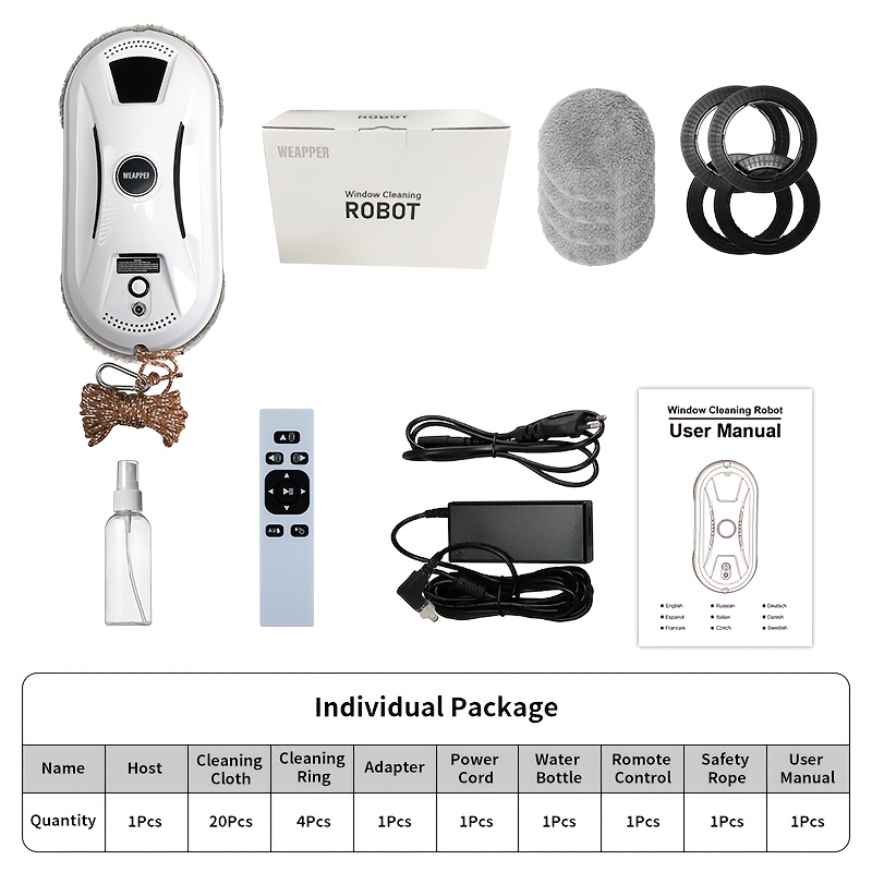 Image of Window Cleaning Robot Intelligent Household Electric Cleaning Outside Window Glass Cleaning Washer Window Cleaner Robot