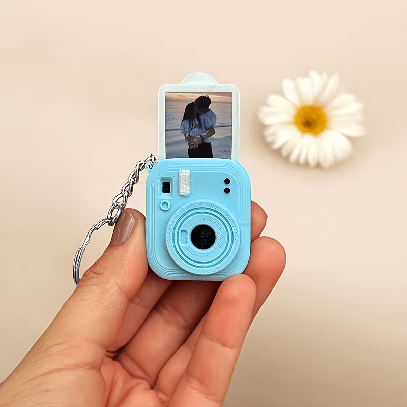 1 kos po personaliziran obesek za ključe s fotografijo fotoaparata, mini vintage fotoaparat z vložkom za sliko, dodatek za čez ramo za pare,