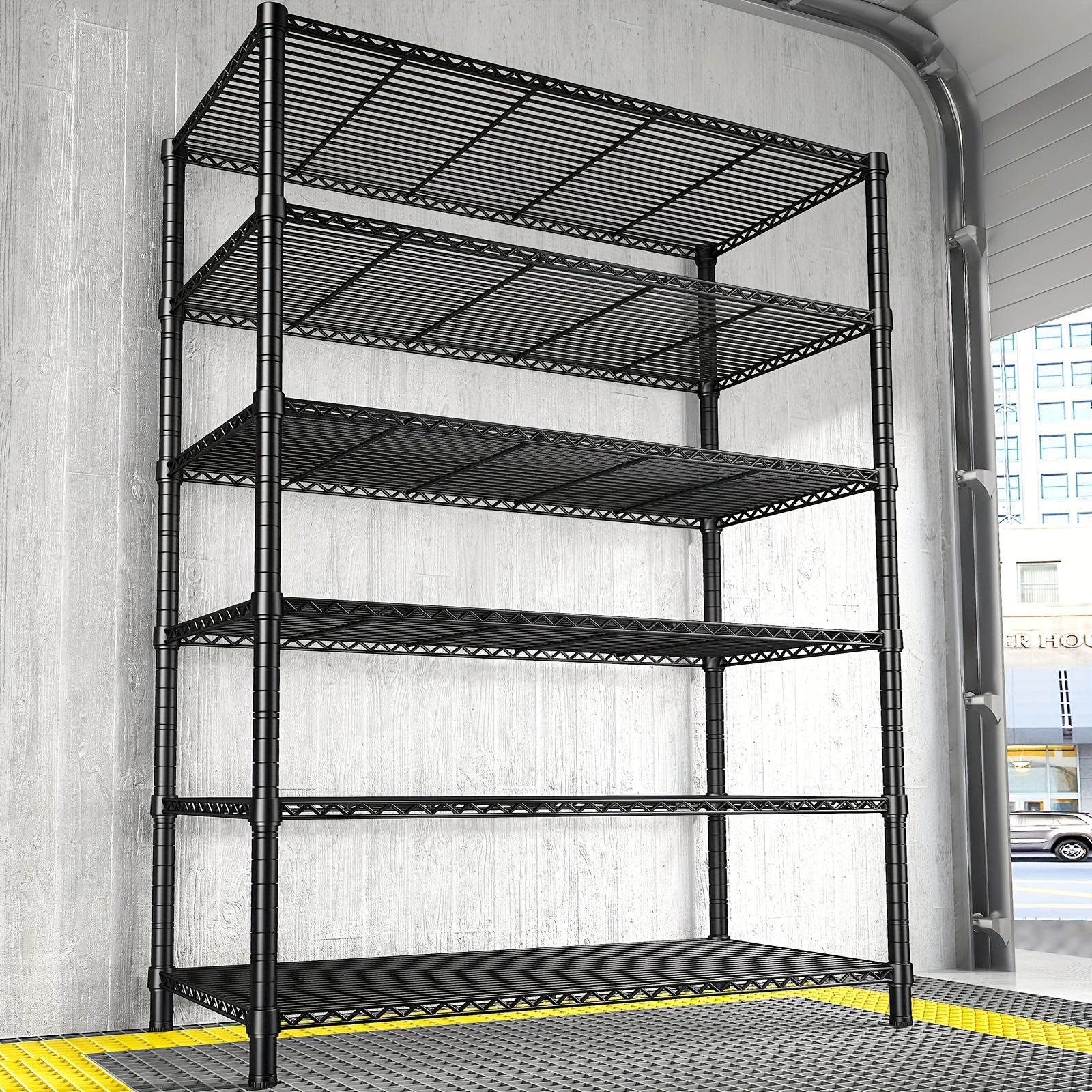 

75''h Storage Shelves 1800lbs Wire Shelving Units Metal Shelves For Storage, 6 Tier Adjustable Garage Shelving Heavy Duty Storage Rack Pantry Shelf Kitchen Shelving, 75''h X35.5''w X 18''d