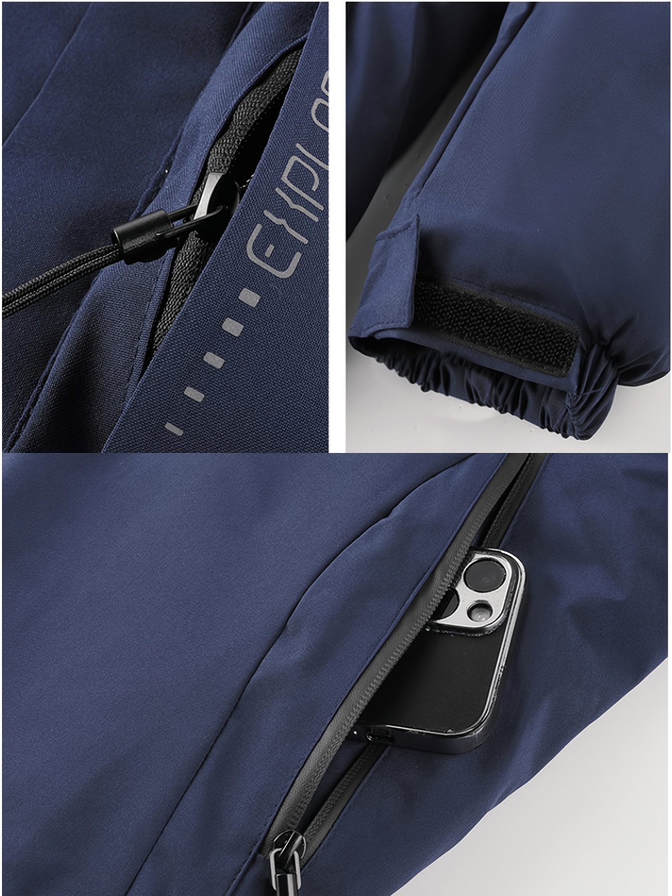 Men's Thickened Windproof Hooded Jacket with Soft Lining