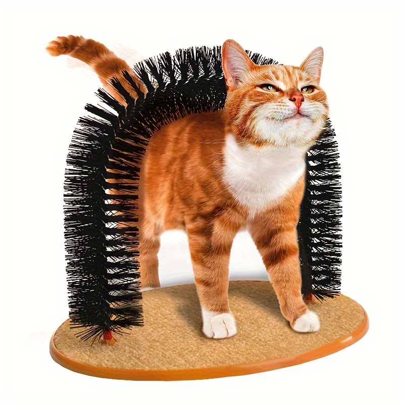 

Cat Scratcher, Cat Brushes For Indoor Cats, Cat Arch Self Groomer Scratching Board Scratch Pad, Cat Hair Brush For Shedding, Cat Face Head Self Grooming Brush Post For Deshedding W/cute Kitten Toy