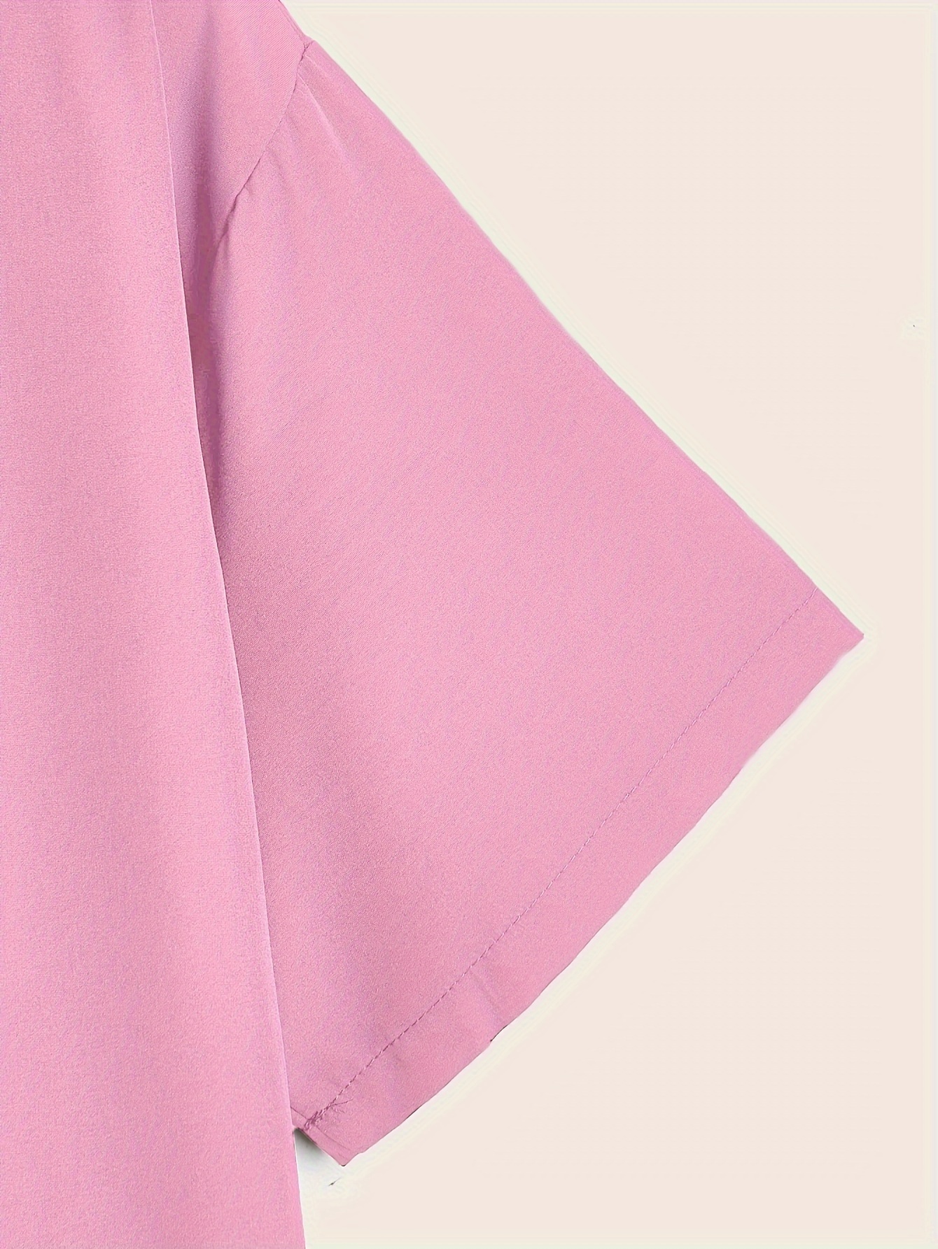 Gentle Care] Men's Plus Size Solid Color Button- Shirt - Polyester, Lapel Collar, Short Sleeve Dress Blouse with Chest Pocket, Allseason Apparel | Solid Color Top | Simple Design, PLUS SIZE