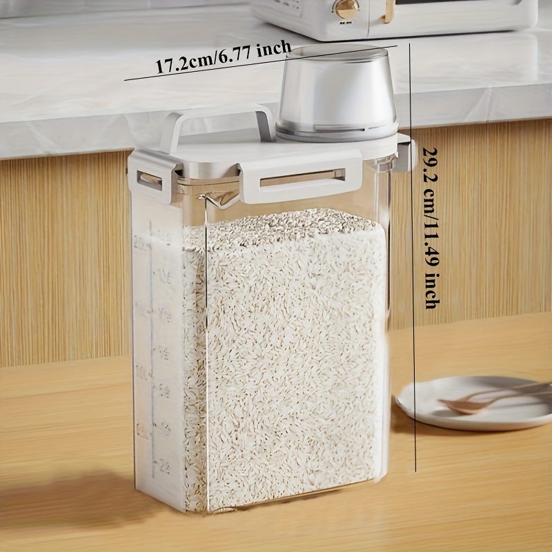  4pcs 2 5l 84oz sealed food storage box rice storage jar for kitchen   clear stackable kitchen organizer se Product details 3