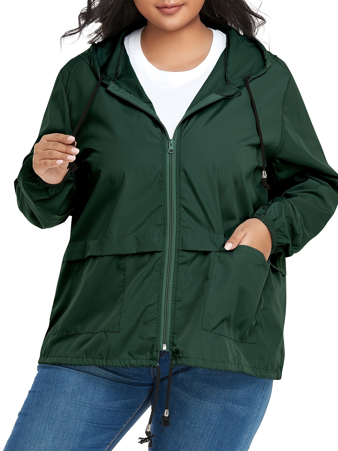 packable plus size rain jackets women windbreaker rain Temu